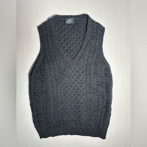 Aran Woollen Mills 100% Merino Wool Sweater Vest | Made in Ireland | Size L